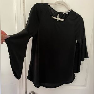 Bell Sleeves Black Small Blouse
